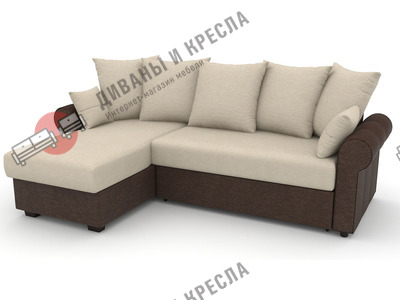 Диван угловой Рейн-эконом Милк Браун