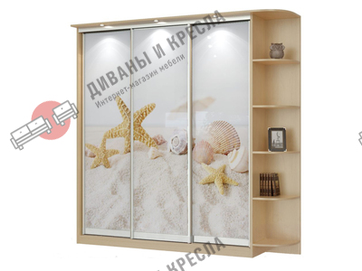 Шкаф-купе прямой Наутилус-3 с фотопечатью 160x40x200